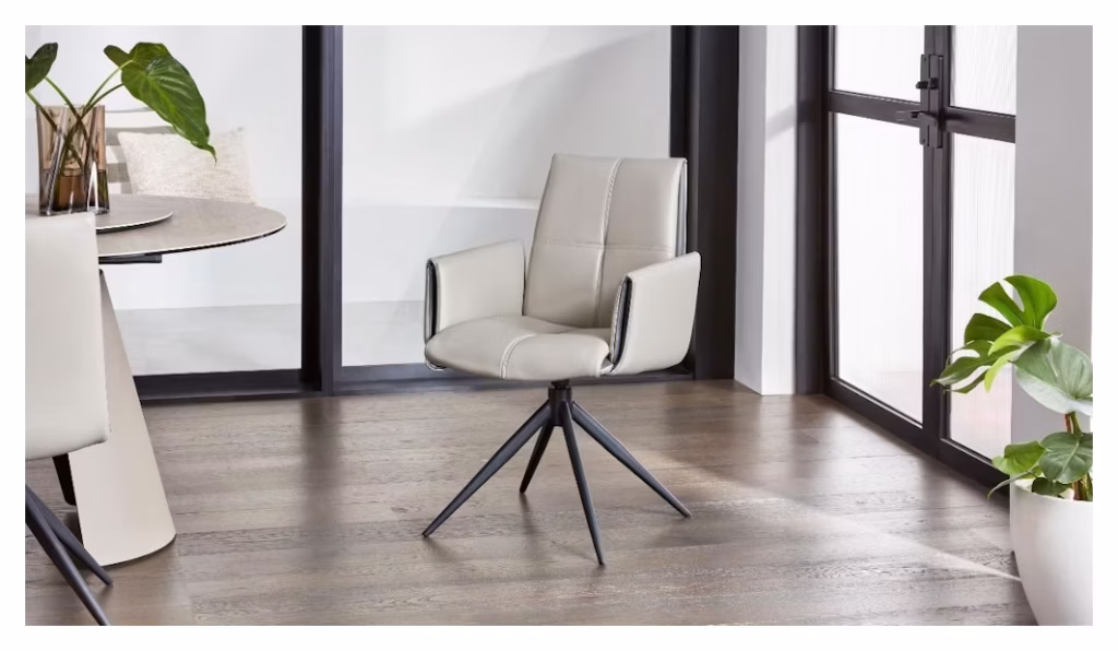 ELYSIAN SWIVEL CARVER CHAIR - BEIGE