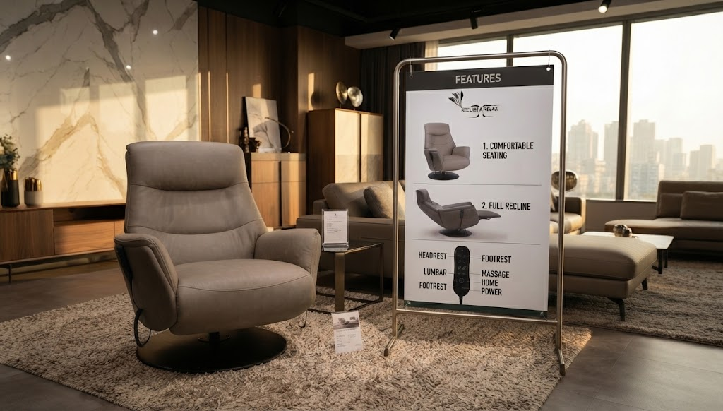JORDAN HEAT & MASSAGE ELECTRIC RECLINER