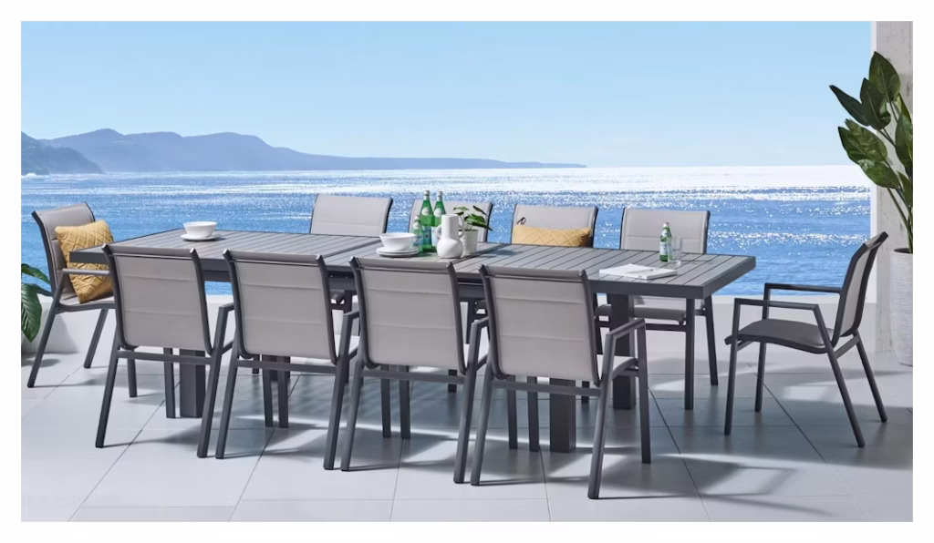 SEDINA 11PC EXTENSION DINING - CHARCOAL